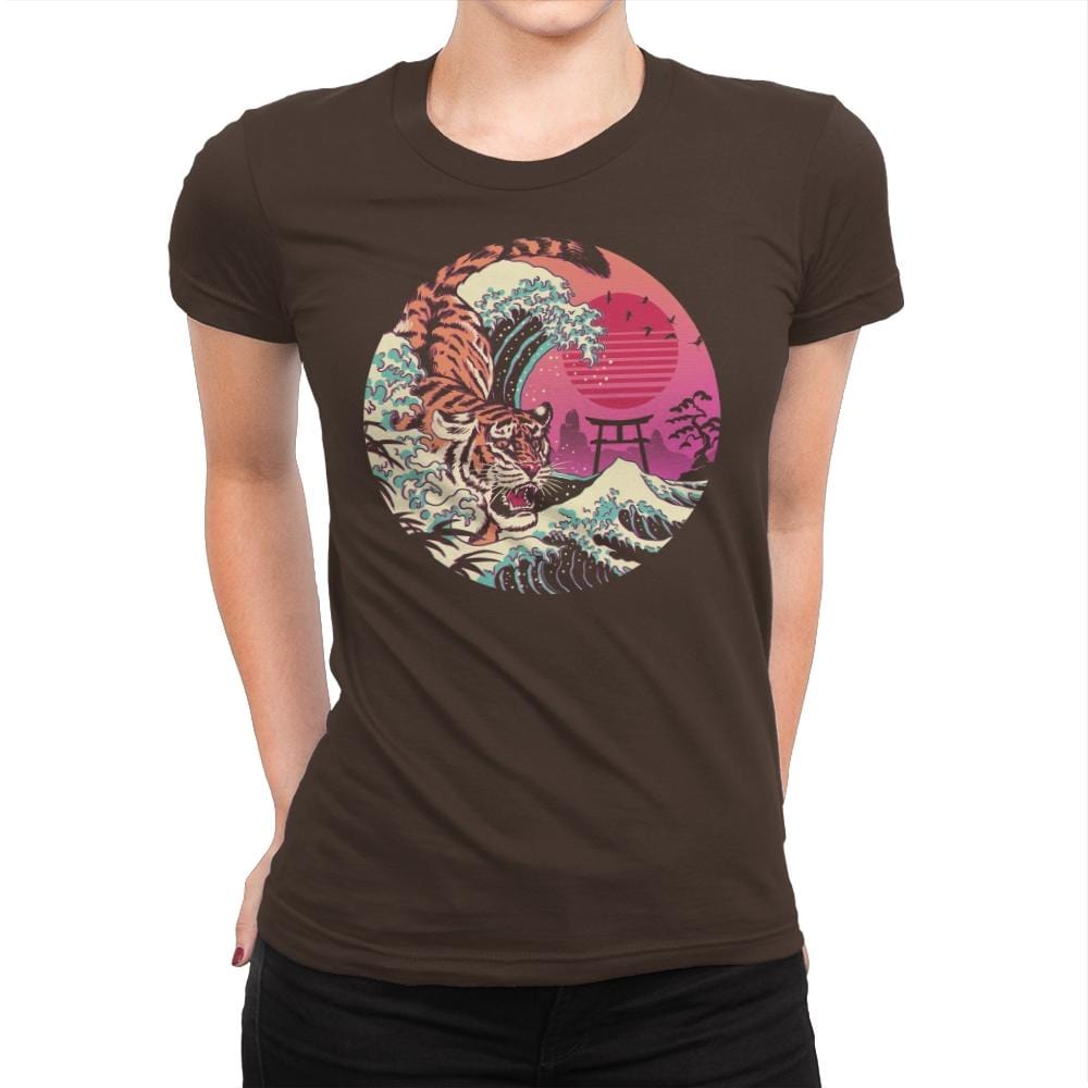 Rad Tiger Wave - Womens Premium T-Shirts RIPT Apparel Small / Dark Chocolate