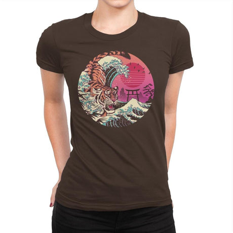 Rad Tiger Wave - Womens Premium T-Shirts RIPT Apparel Small / Dark Chocolate