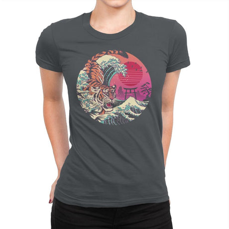 Rad Tiger Wave - Womens Premium T-Shirts RIPT Apparel Small / Heavy Metal