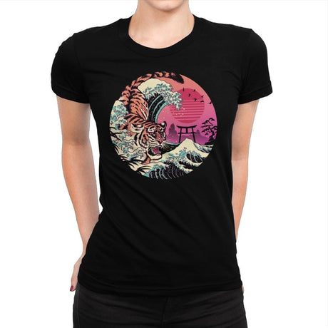 Rad Tiger Wave - Womens Premium T-Shirts RIPT Apparel Small / Indigo