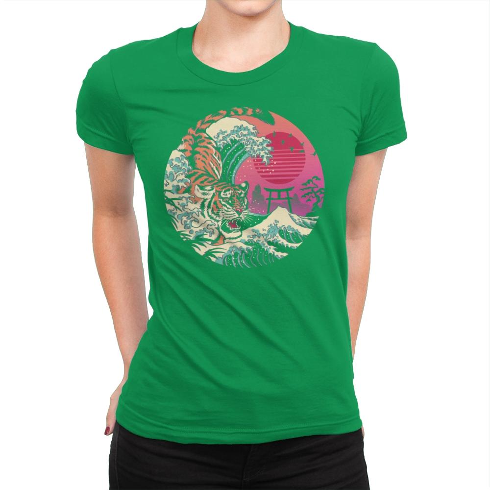 Rad Tiger Wave - Womens Premium T-Shirts RIPT Apparel Small / Kelly Green