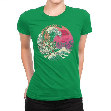 Rad Tiger Wave - Womens Premium T-Shirts RIPT Apparel Small / Kelly Green