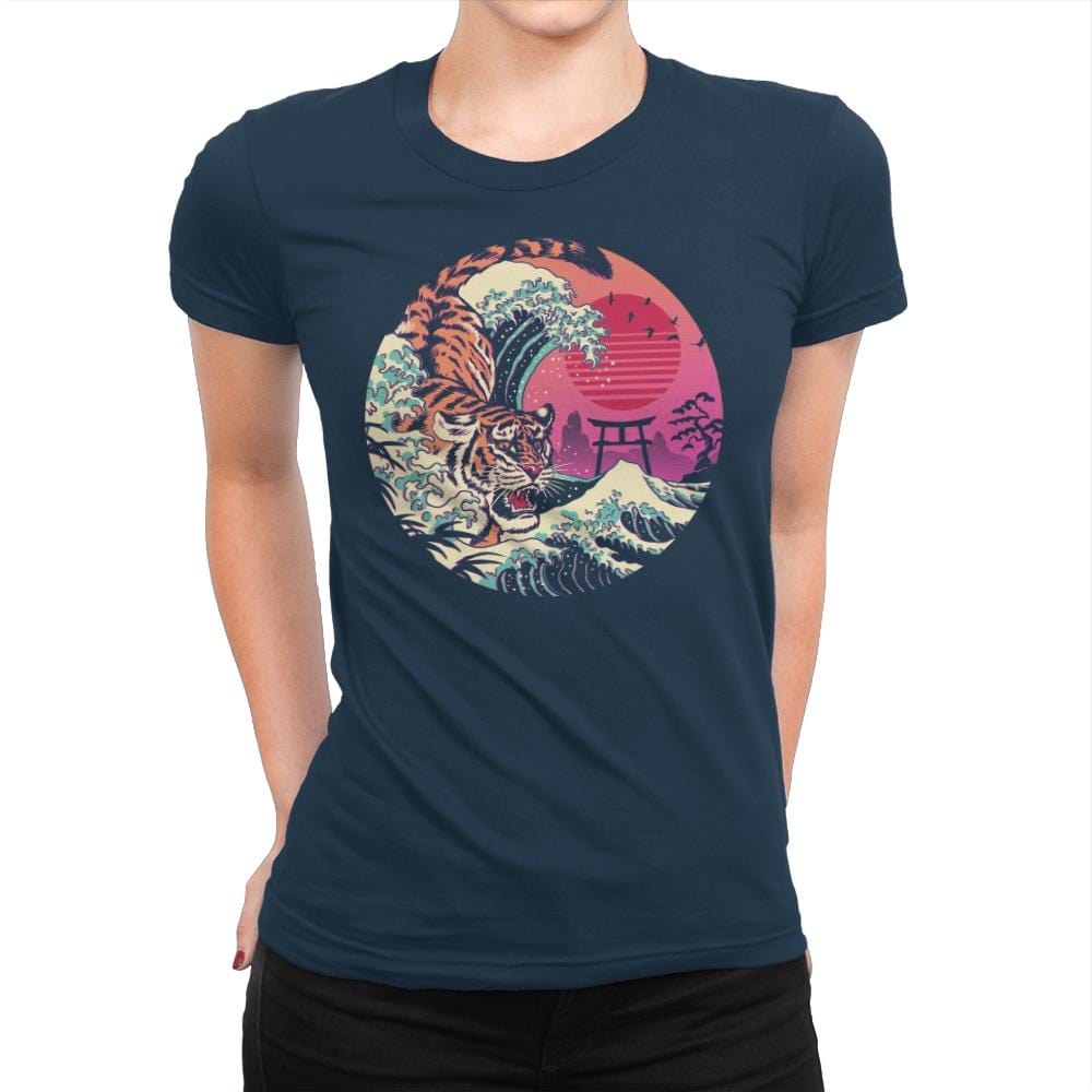 Rad Tiger Wave - Womens Premium T-Shirts RIPT Apparel Small / Midnight Navy