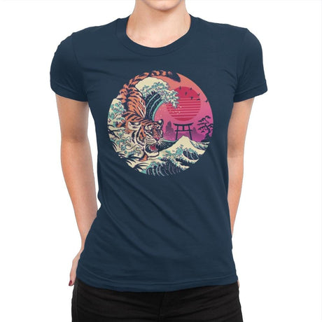 Rad Tiger Wave - Womens Premium T-Shirts RIPT Apparel Small / Midnight Navy