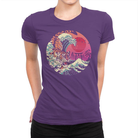 Rad Tiger Wave - Womens Premium T-Shirts RIPT Apparel Small / Purple Rush