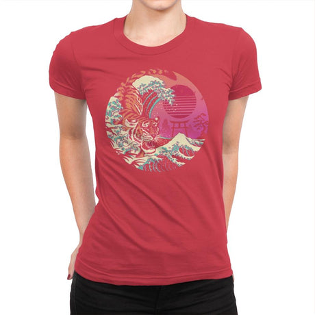 Rad Tiger Wave - Womens Premium T-Shirts RIPT Apparel Small / Red