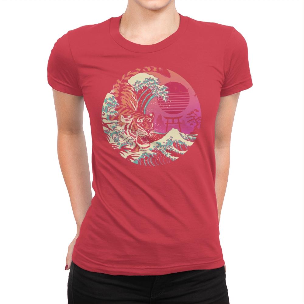 Rad Tiger Wave - Womens Premium T-Shirts RIPT Apparel Small / Red