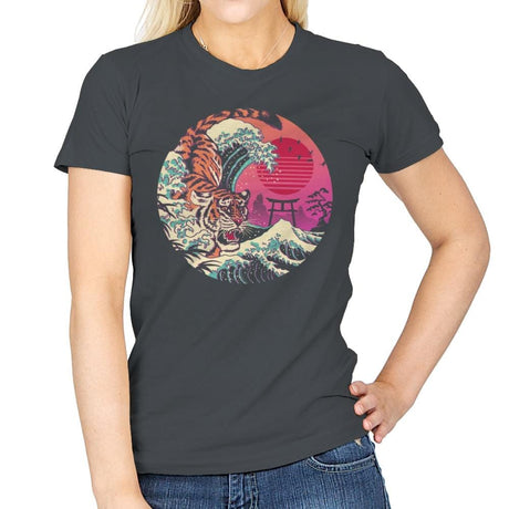 Rad Tiger Wave - Womens T-Shirts RIPT Apparel Small / Charcoal