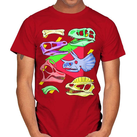 Radical Dinos - Mens T-Shirts RIPT Apparel Small / Red