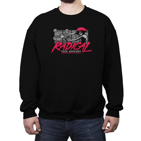 Radical Tech Support - Crew Neck Sweatshirt Crew Neck Sweatshirt RIPT Apparel Small / Black