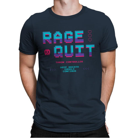 Rage Quit 4 Life - Mens Premium T-Shirts RIPT Apparel Small / Indigo
