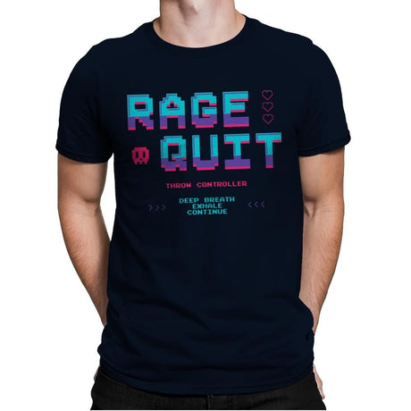 Rage Quit 4 Life - Mens Premium T-Shirts RIPT Apparel Small / Midnight Navy