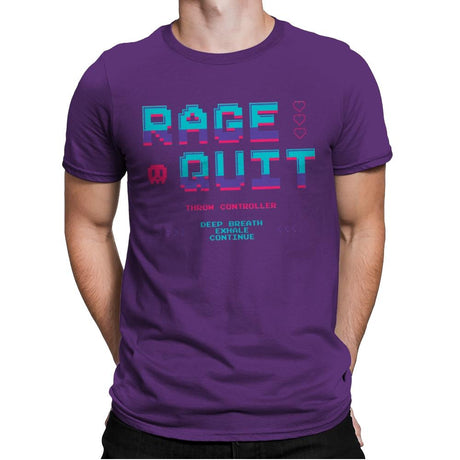 Rage Quit 4 Life - Mens Premium T-Shirts RIPT Apparel Small / Purple Rush