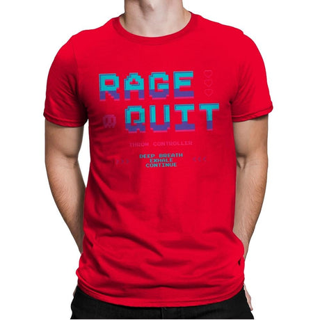 Rage Quit 4 Life - Mens Premium T-Shirts RIPT Apparel Small / Red