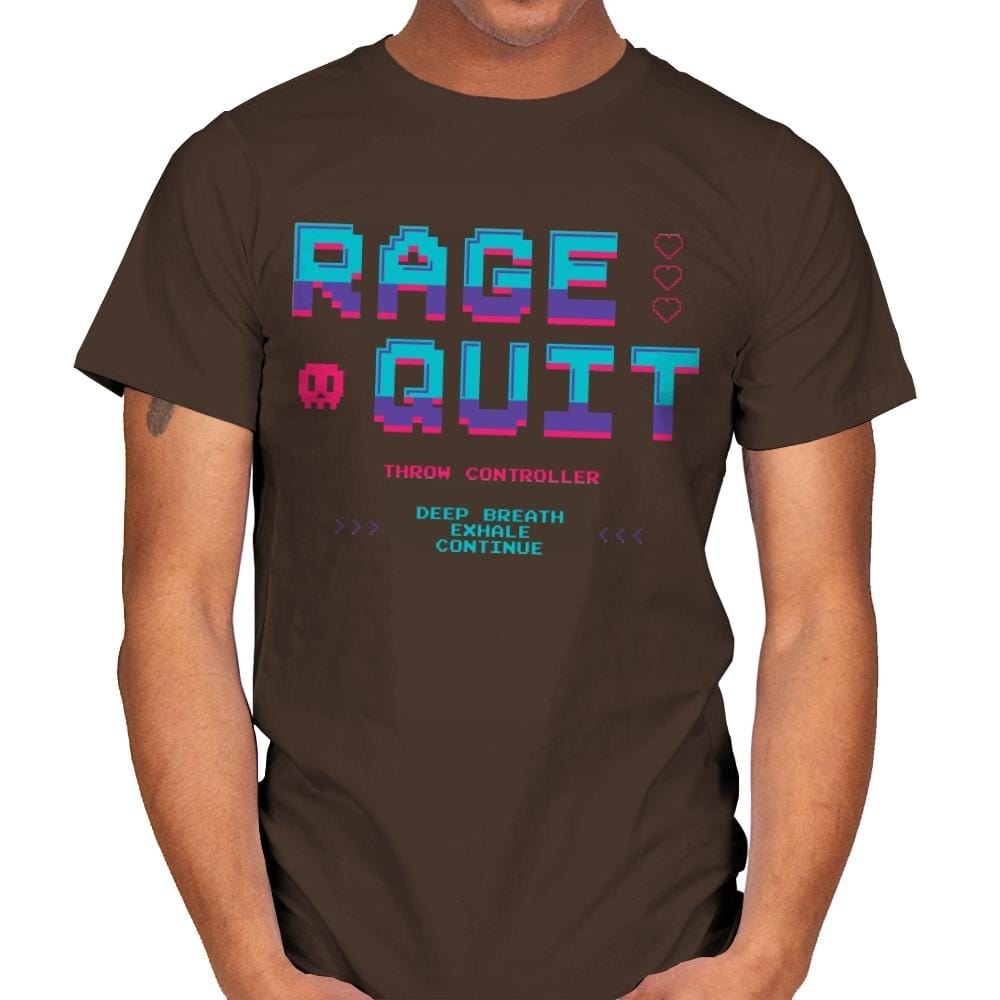 Rage Quit 4 Life - Mens T-Shirts RIPT Apparel Small / Dark Chocolate