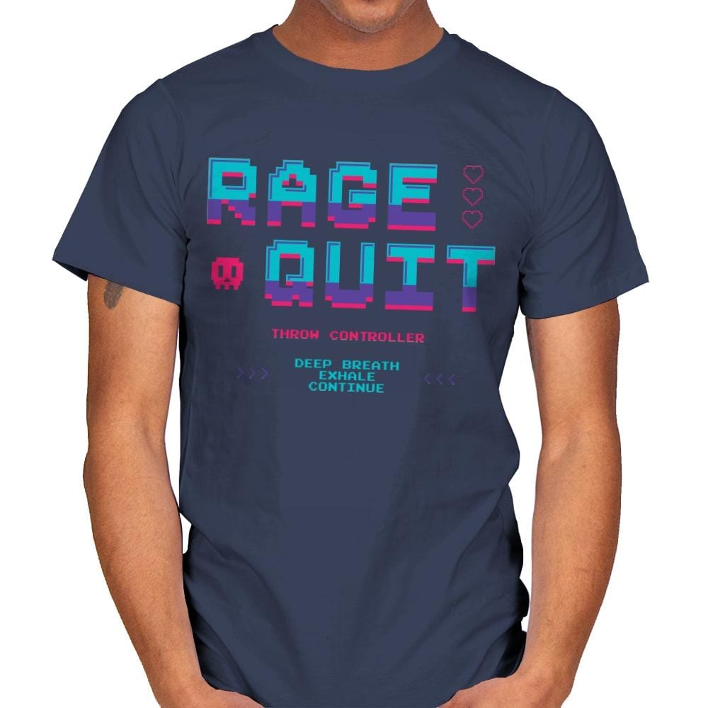 Rage Quit 4 Life - Mens T-Shirts RIPT Apparel Small / Navy
