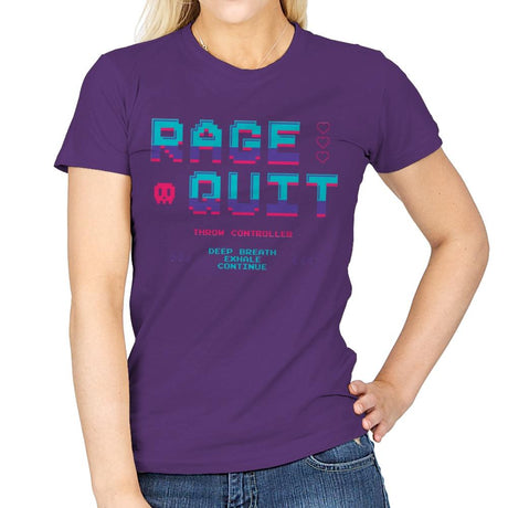 Rage Quit 4 Life - Womens T-Shirts RIPT Apparel Small / Purple