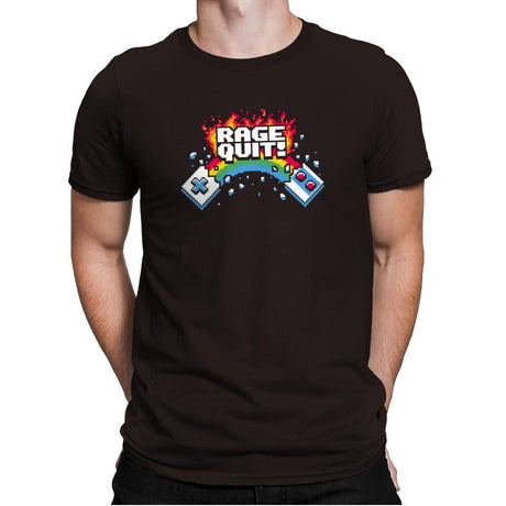 Rage Quit! Exclusive - Mens Premium T-Shirts RIPT Apparel Small / Dark Chocolate