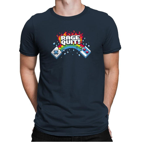 Rage Quit! Exclusive - Mens Premium T-Shirts RIPT Apparel Small / Indigo