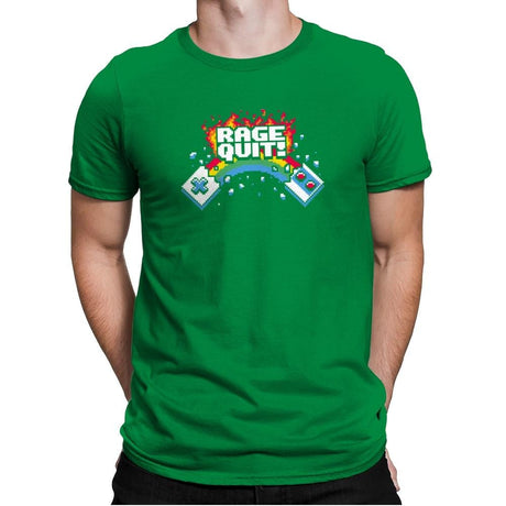 Rage Quit! Exclusive - Mens Premium T-Shirts RIPT Apparel Small / Kelly Green