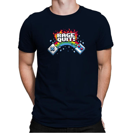 Rage Quit! Exclusive - Mens Premium T-Shirts RIPT Apparel Small / Midnight Navy