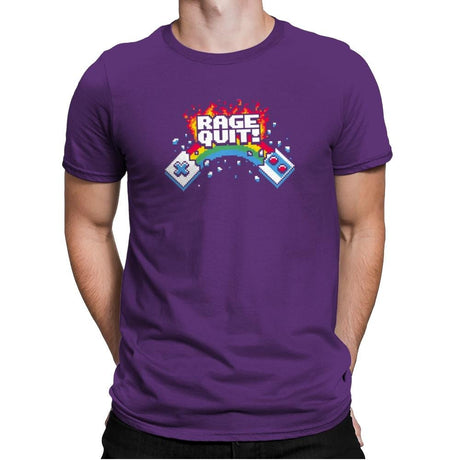 Rage Quit! Exclusive - Mens Premium T-Shirts RIPT Apparel Small / Purple Rush