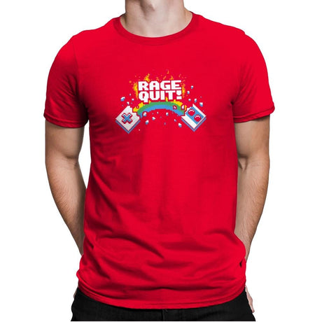 Rage Quit! Exclusive - Mens Premium T-Shirts RIPT Apparel Small / Red