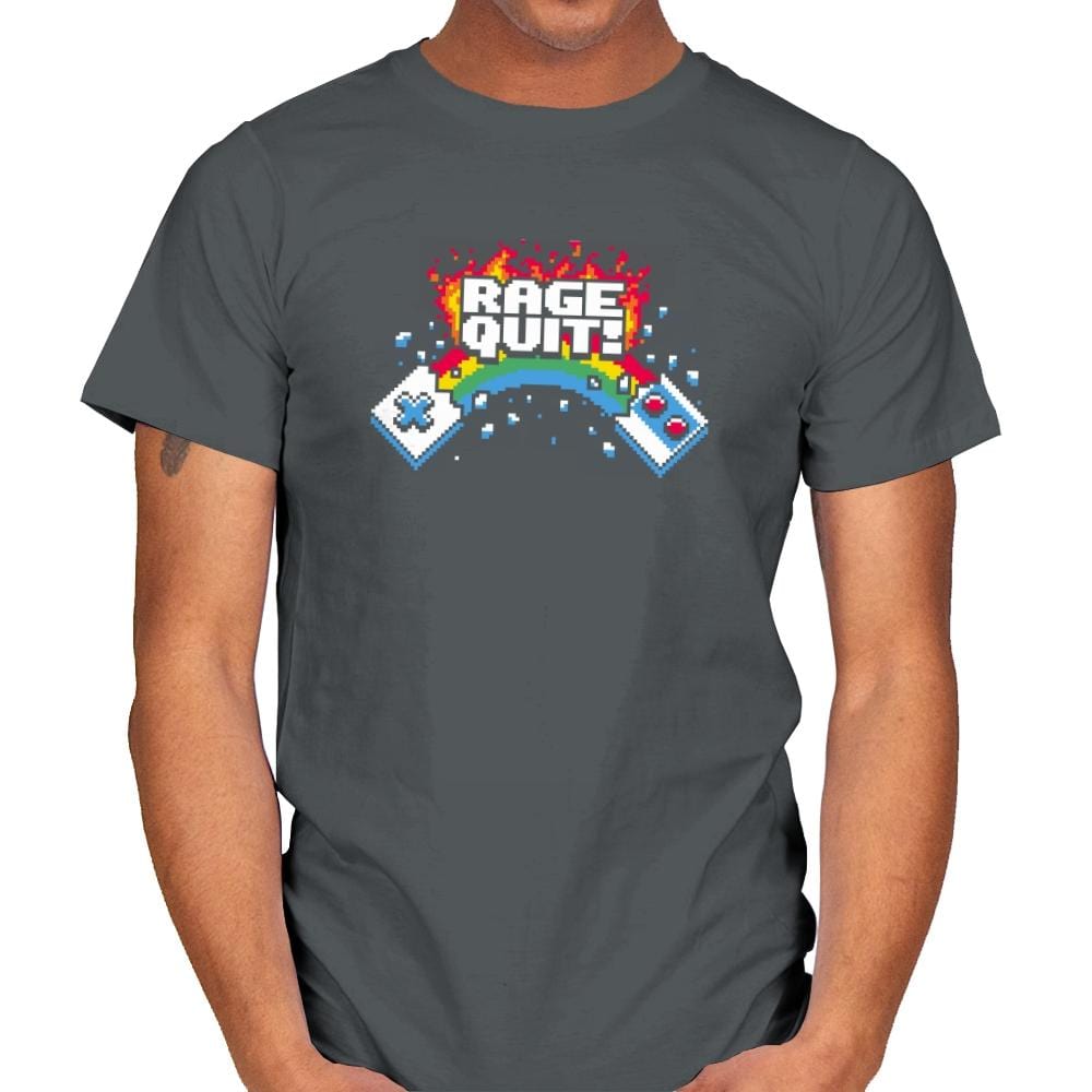 Rage Quit! Exclusive - Mens T-Shirts RIPT Apparel Small / Charcoal