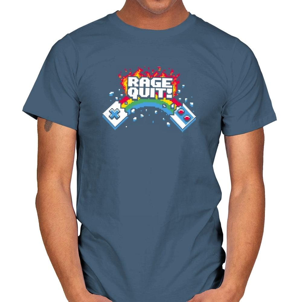 Rage Quit! Exclusive - Mens T-Shirts RIPT Apparel Small / Indigo Blue
