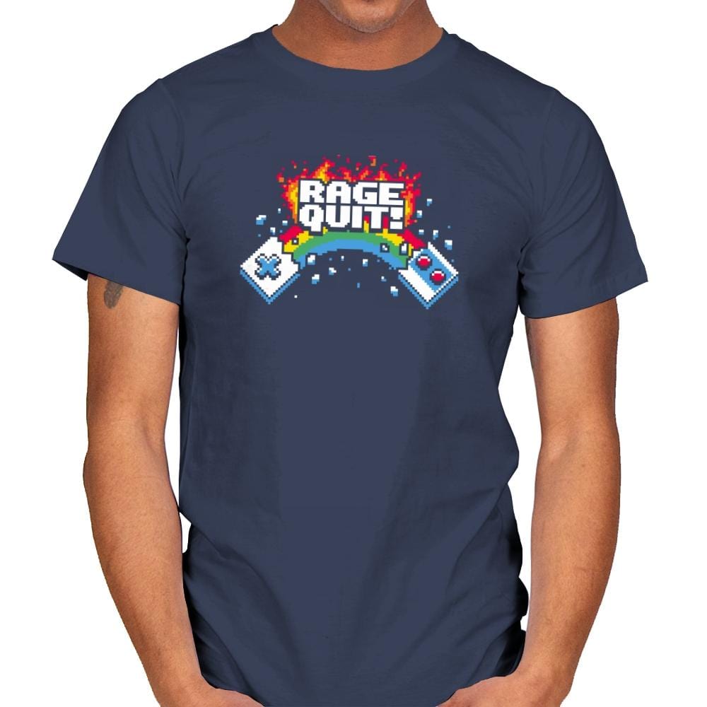 Rage Quit! Exclusive - Mens T-Shirts RIPT Apparel Small / Navy