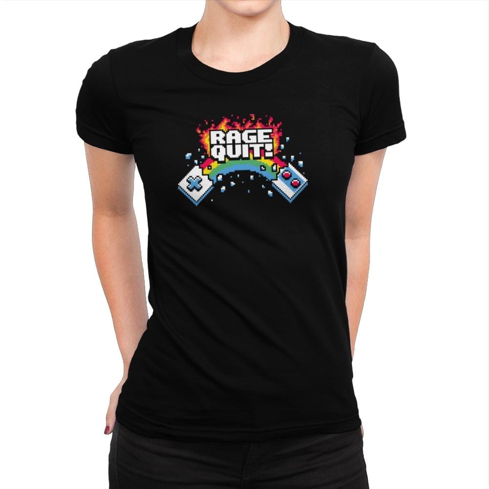 Rage Quit! Exclusive - Womens Premium T-Shirts RIPT Apparel Small / Indigo