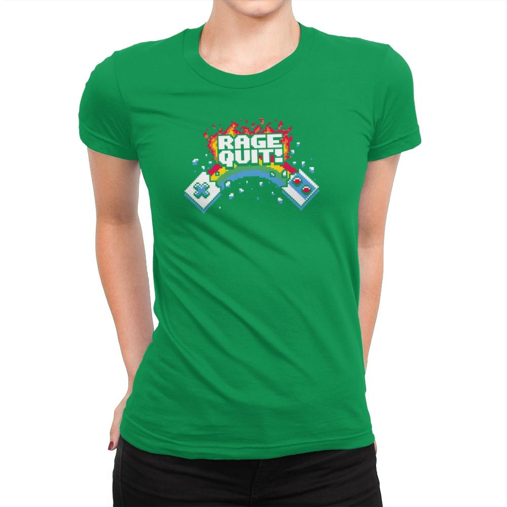 Rage Quit! Exclusive - Womens Premium T-Shirts RIPT Apparel Small / Kelly Green
