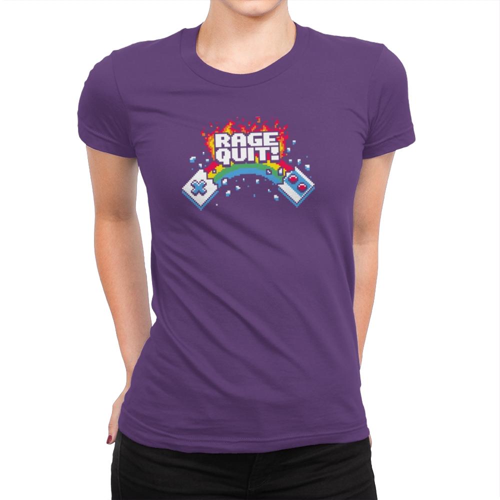 Rage Quit! Exclusive - Womens Premium T-Shirts RIPT Apparel Small / Purple Rush