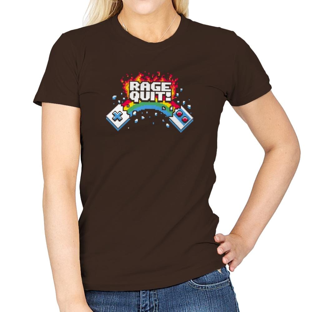 Rage Quit! Exclusive - Womens T-Shirts RIPT Apparel Small / Dark Chocolate