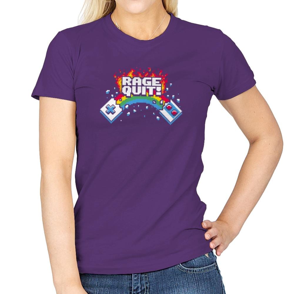 Rage Quit! Exclusive - Womens T-Shirts RIPT Apparel Small / Purple