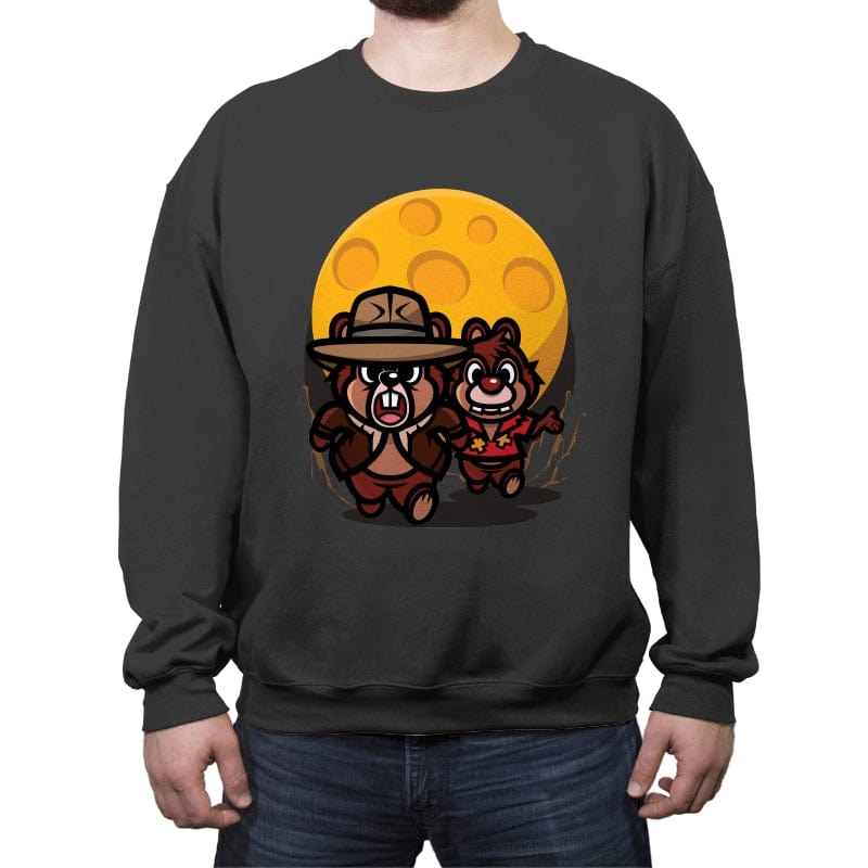 Raiders of the Lost Cheese - Crew Neck Sweatshirt Crew Neck Sweatshirt RIPT Apparel Small / Charcoal