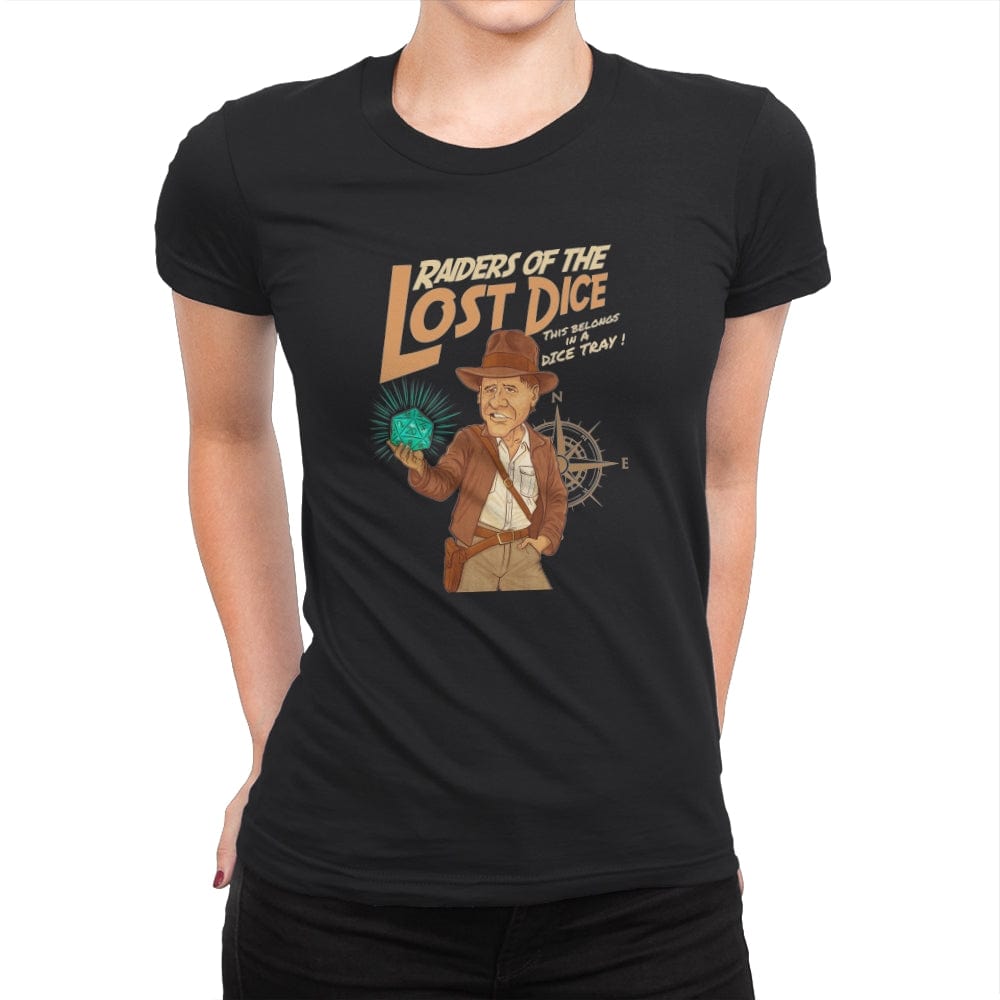 Raiders of the Lost Dice - Womens Premium T-Shirts RIPT Apparel Small / Black