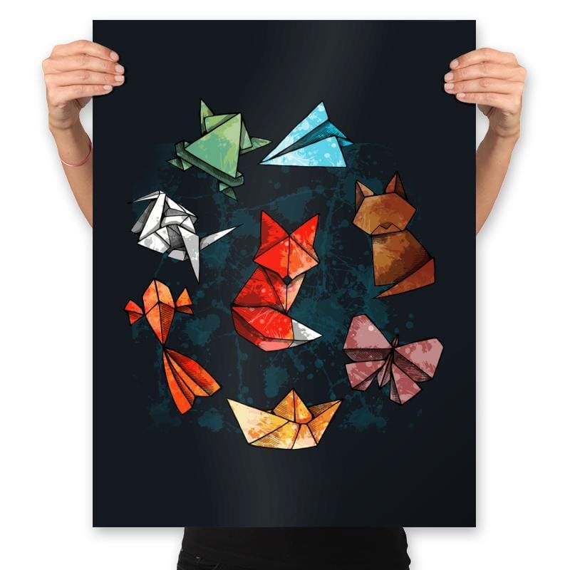 Raimbow Origami - Prints Posters RIPT Apparel 18x24 / Black