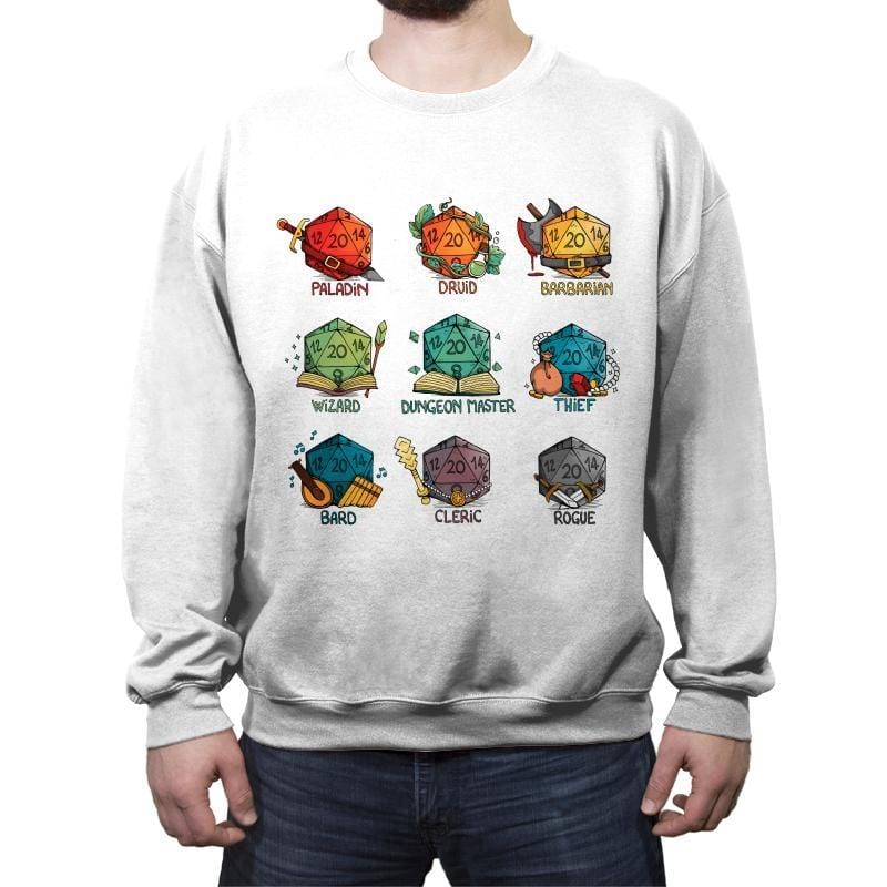Rainbow Dice - Crew Neck Sweatshirt Crew Neck Sweatshirt RIPT Apparel Small / White