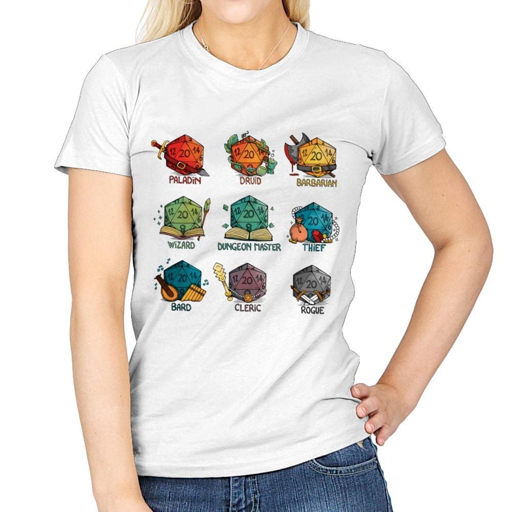 Rainbow Dice - Womens T-Shirts RIPT Apparel Small / White