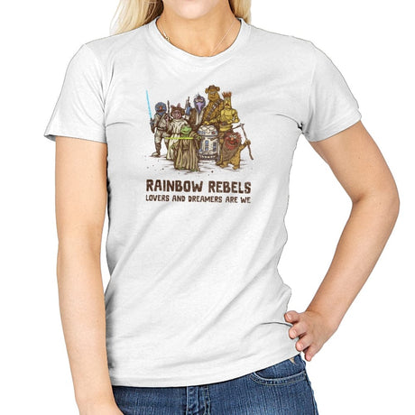 Rainbow Rebels - Womens T-Shirts RIPT Apparel Small / White