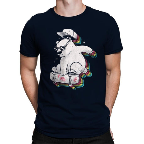 Rainbow Skate Bear - Mens Premium T-Shirts RIPT Apparel Small / Midnight Navy