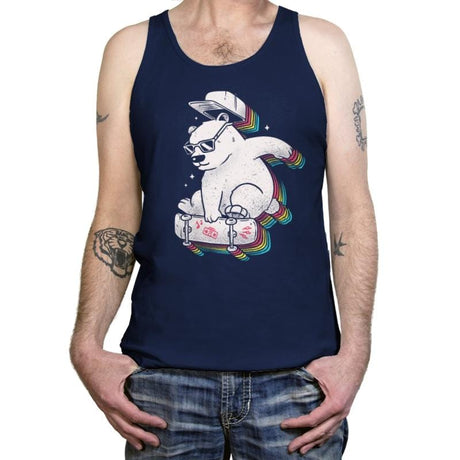 Rainbow Skate Bear - Tanktop Tanktop RIPT Apparel X-Small / Navy