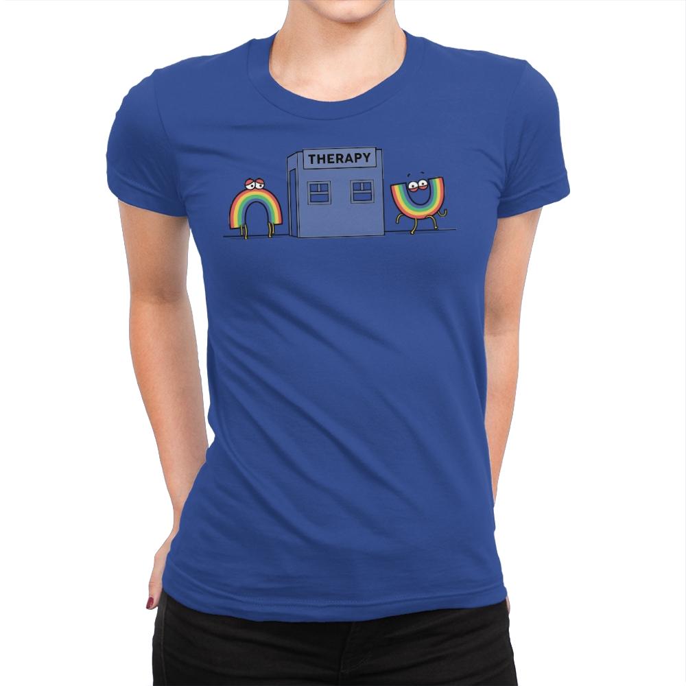 Rainbow Therapy - Womens Premium T-Shirts RIPT Apparel Small / Royal