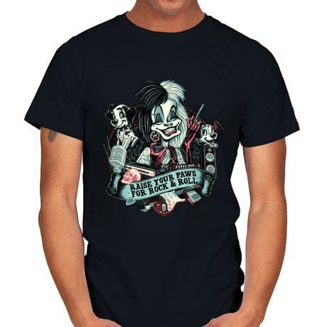 Raise your Paws for Rock and Roll - Mens T-Shirts RIPT Apparel Small / Black