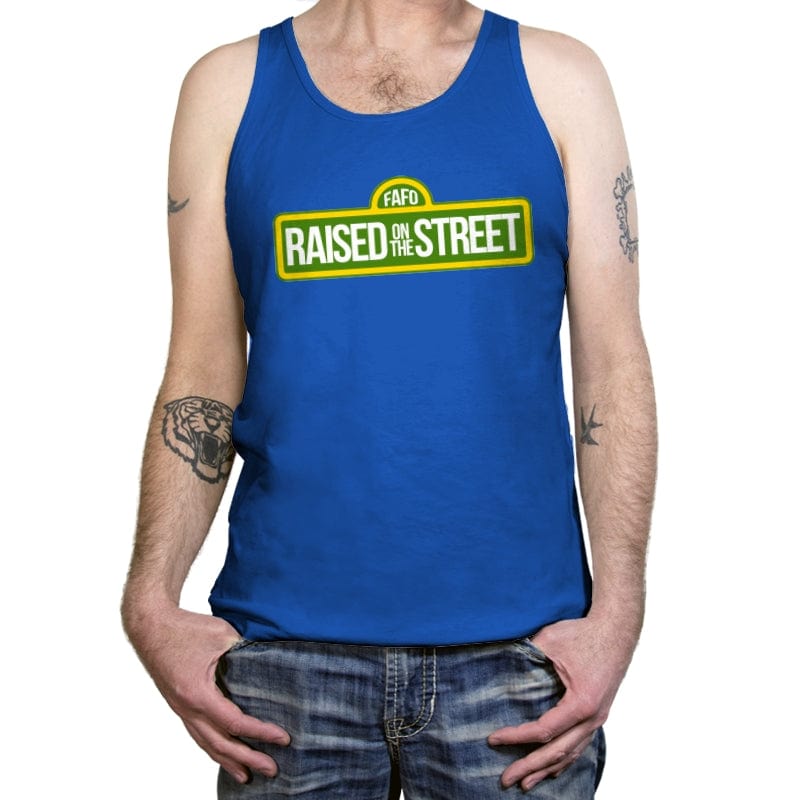Raised On The Street - Tanktop Tanktop RIPT Apparel X-Small / True Royal