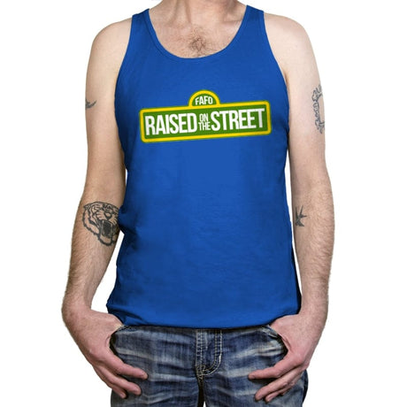 Raised On The Street - Tanktop Tanktop RIPT Apparel X-Small / True Royal