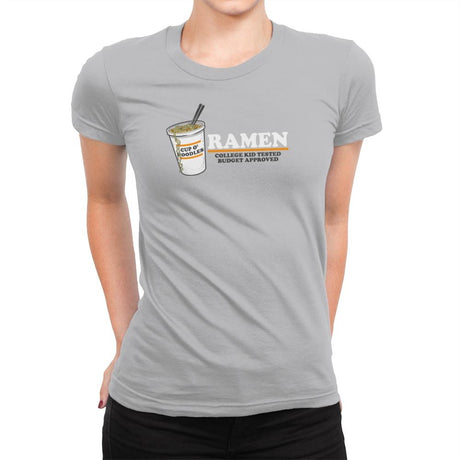 Ramen Budgest Approved Exclusive - Womens Premium T-Shirts RIPT Apparel Small / Heather Grey