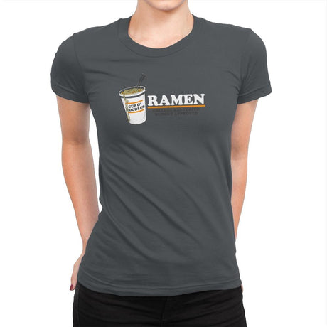 Ramen Budgest Approved Exclusive - Womens Premium T-Shirts RIPT Apparel Small / Heavy Metal