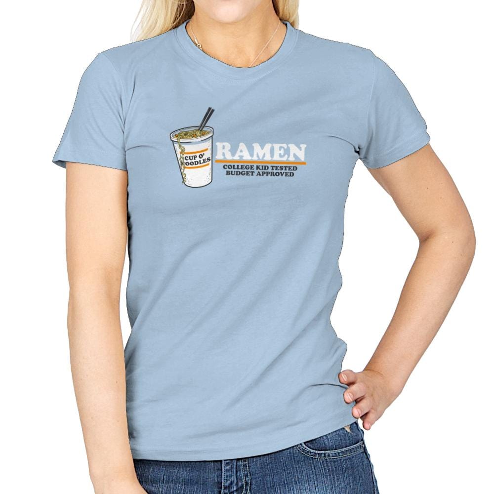 Ramen Budgest Approved Exclusive - Womens T-Shirts RIPT Apparel Small / Light Blue
